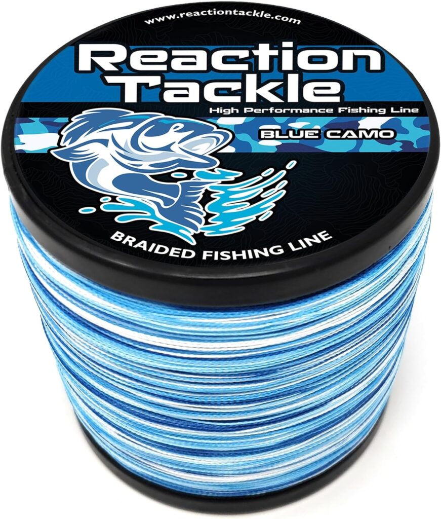 Reaction Tackle Braided Fishing Line - Pro Grade Power Performance for Saltwater or Freshwater Fish - Colored Fishing Line Braid for Extra Visibility